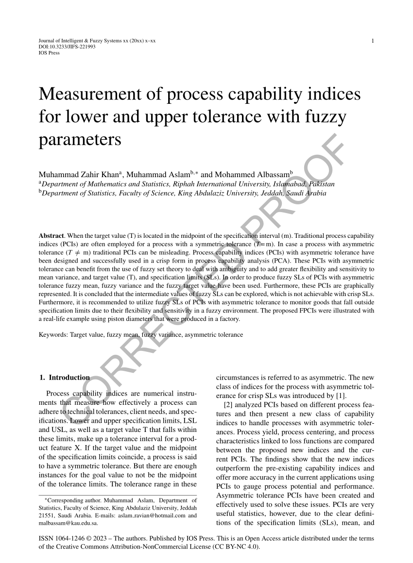 Pdf Measurement Of Process Capability Indices For Lower And Upper