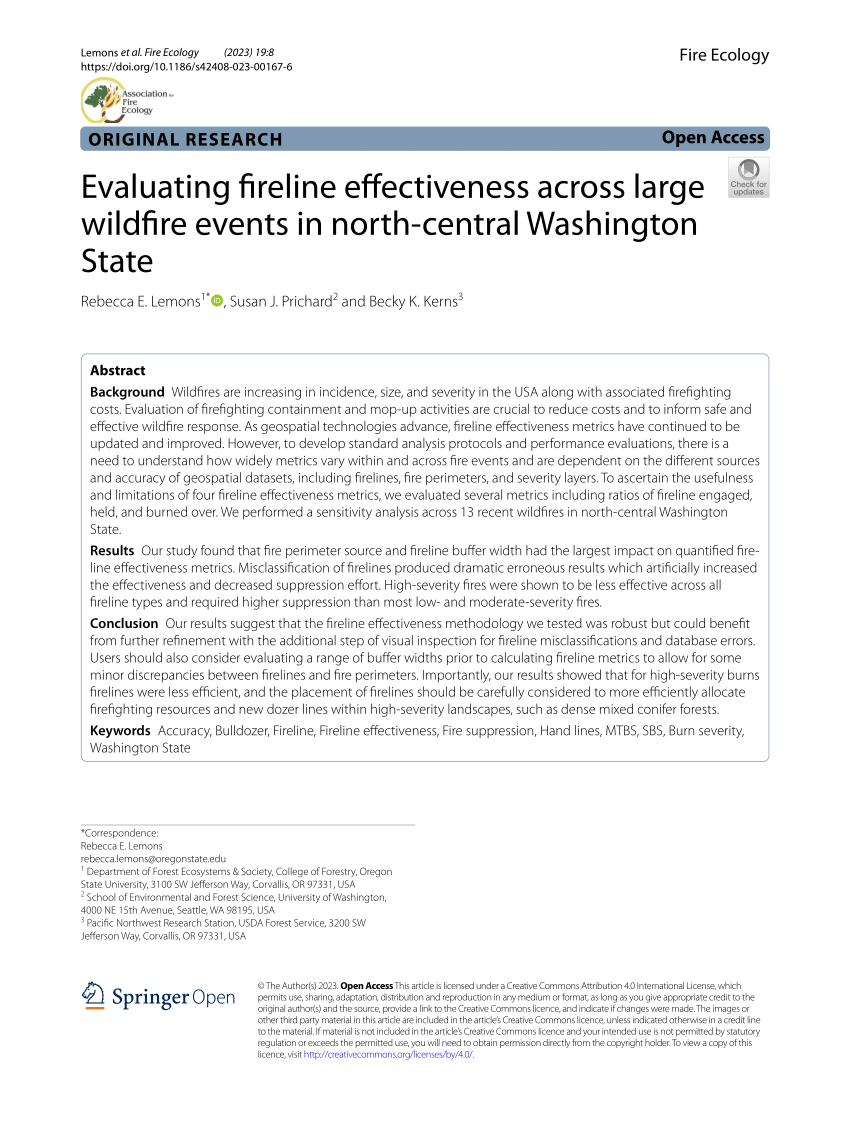 Evaluating fireline effectiveness across large wildfire events in