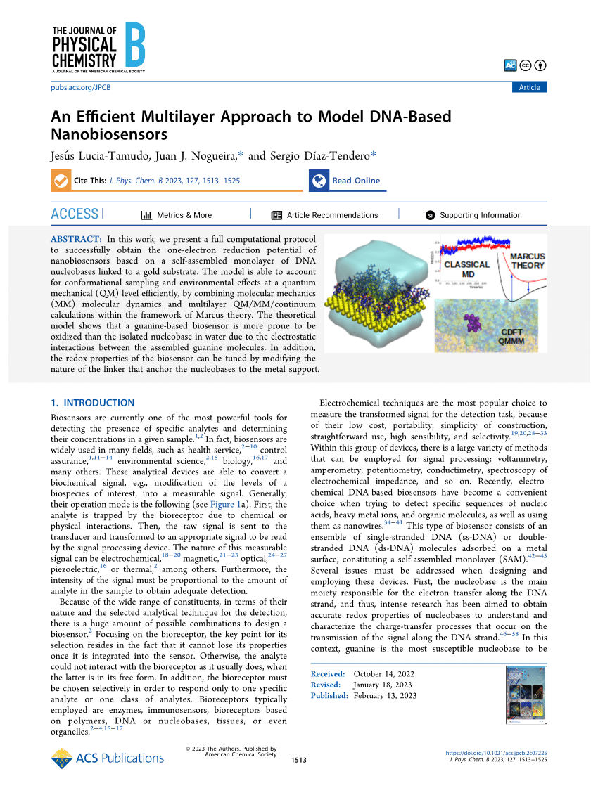 Pdf An Efficient Multilayer Approach To Model Dna Based Nanobiosensors