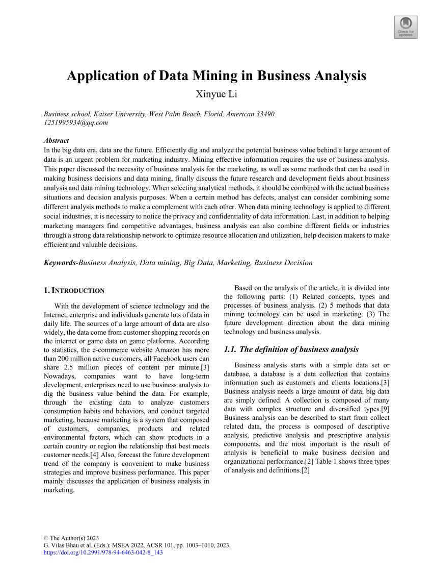 research papers on applications of data mining