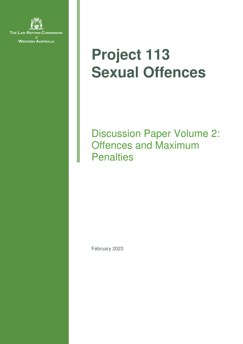 Pdf Sexual Offences Discussion Paper Volume 2 Offences And Maximum Penalties