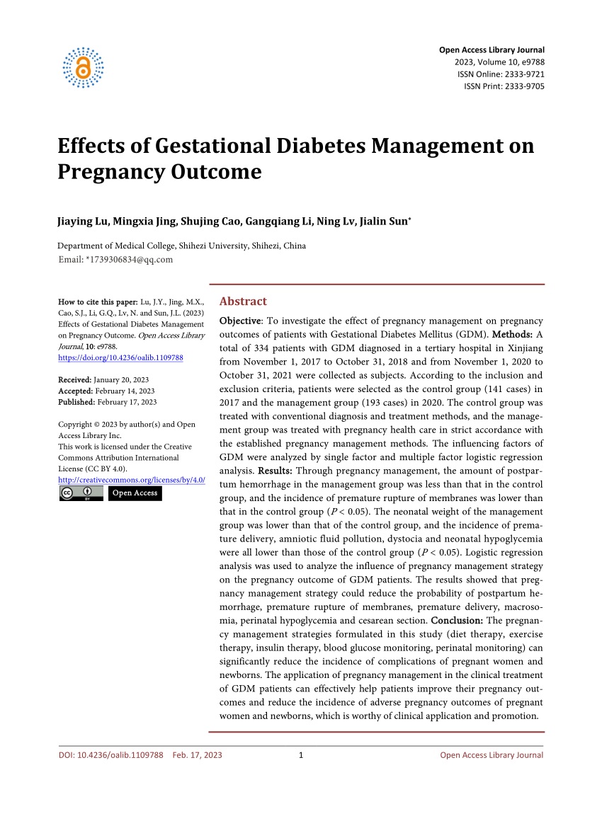 research articles gestational diabetes