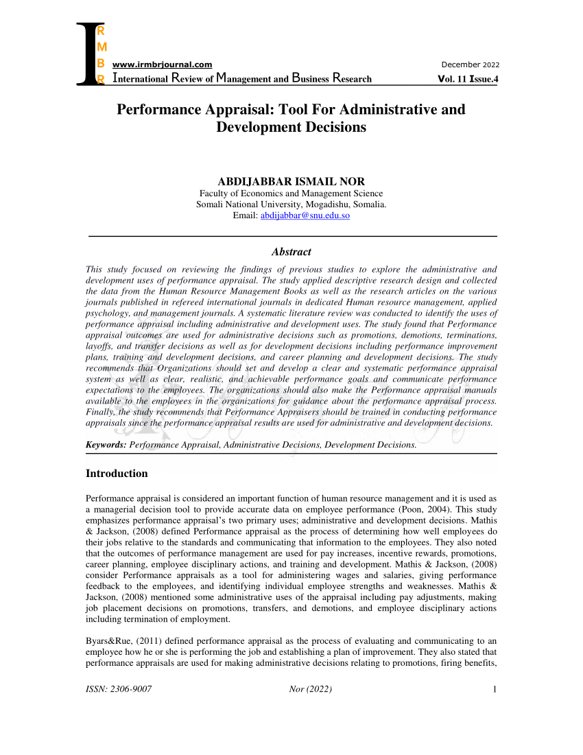 thesis about performance appraisal