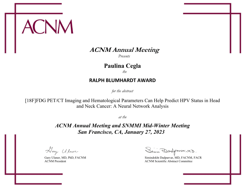 (PDF) ACNM Annual Meeting RALPH BLUMHARDT AWARD