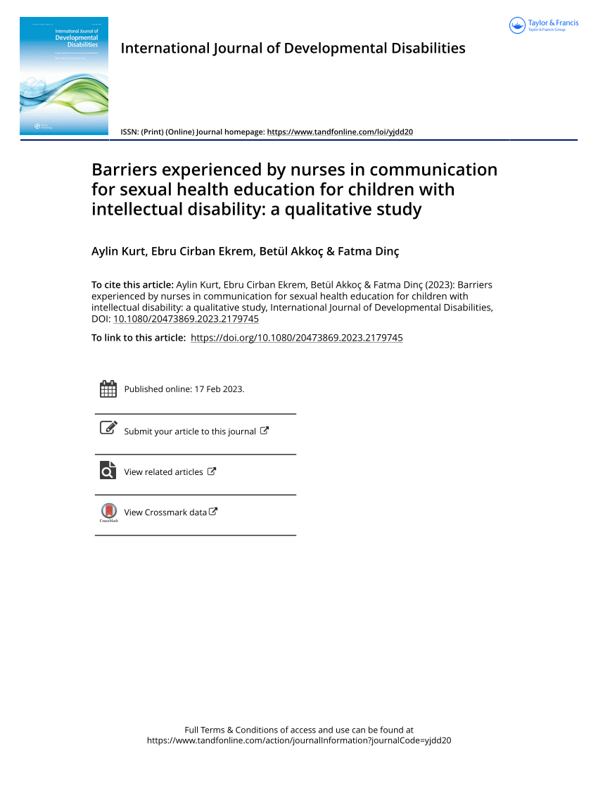 PDF Barriers experienced by nurses in communication for sexual