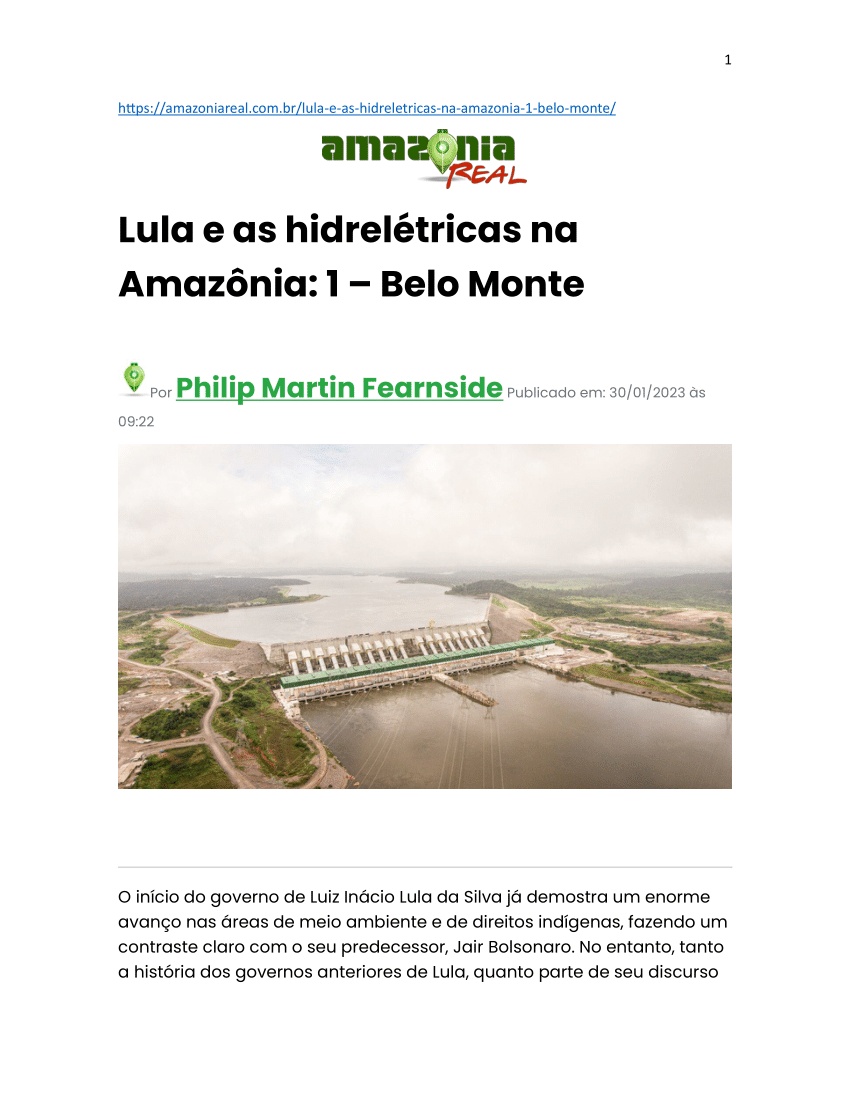 PDF) Reviravolta no Congresso Nacional ameaça Amazônia