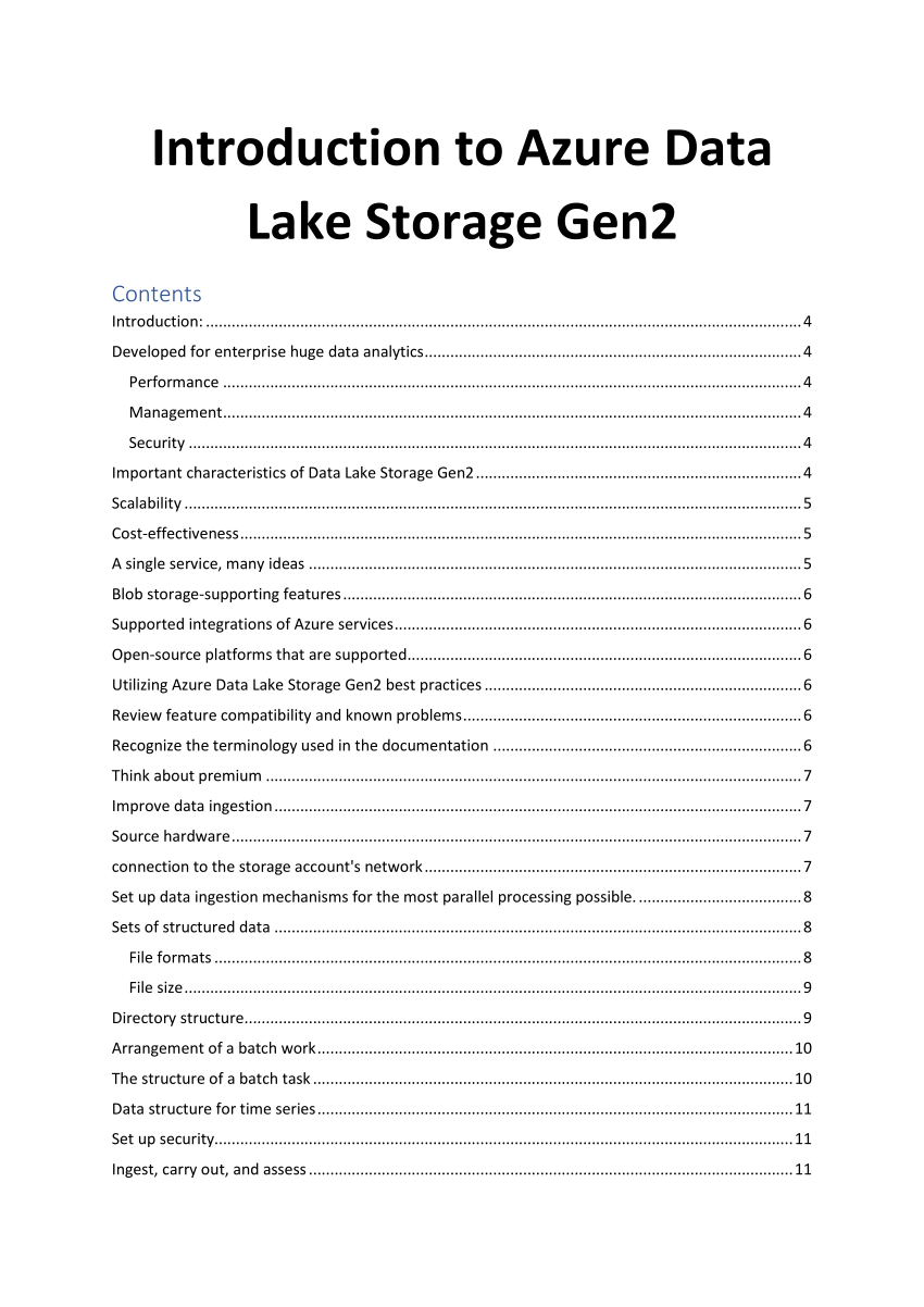 Pdf Introduction To Azure Data Lake Storage Gen2