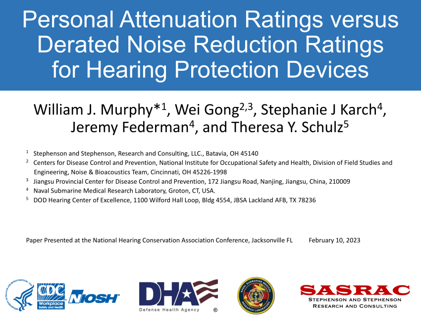 (PDF) Personal Attenuation Ratings versus Derated Noise Reduction