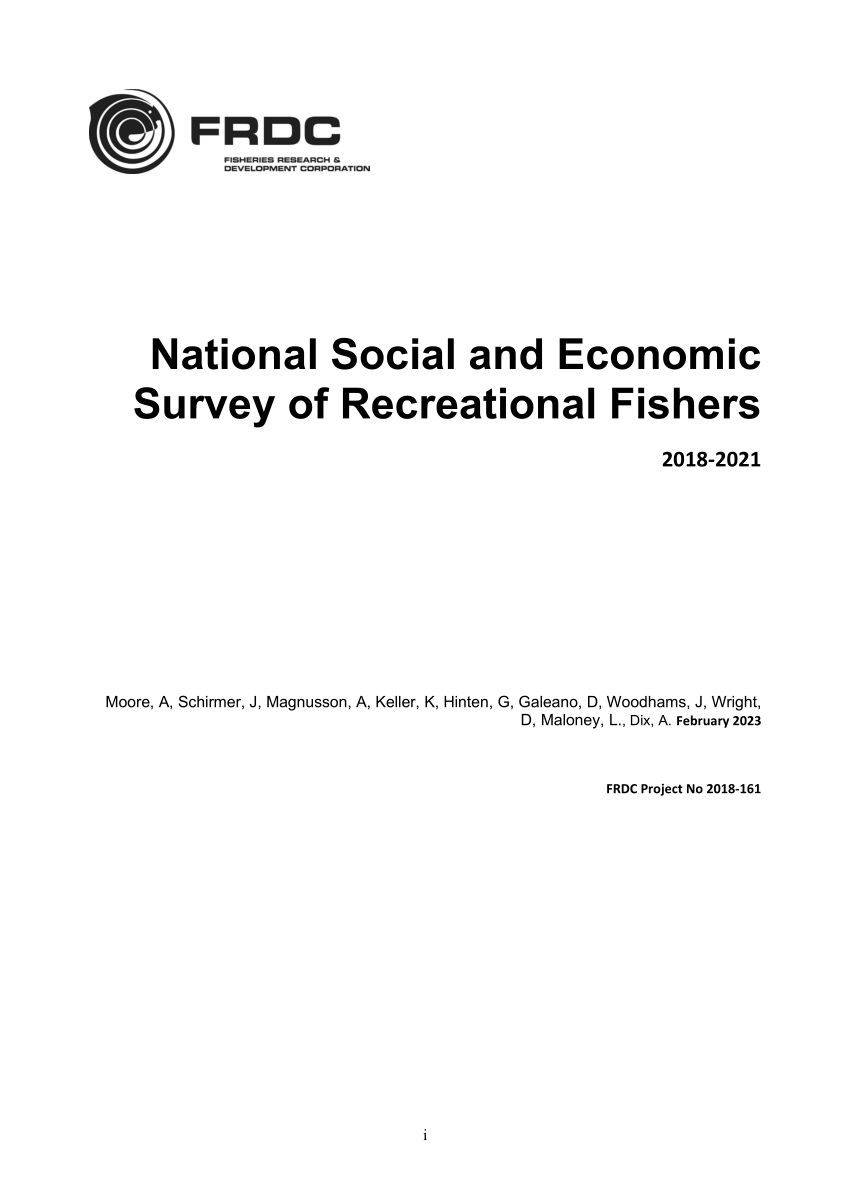 PDF) National Social and Economic Survey of Recreational Fishers
