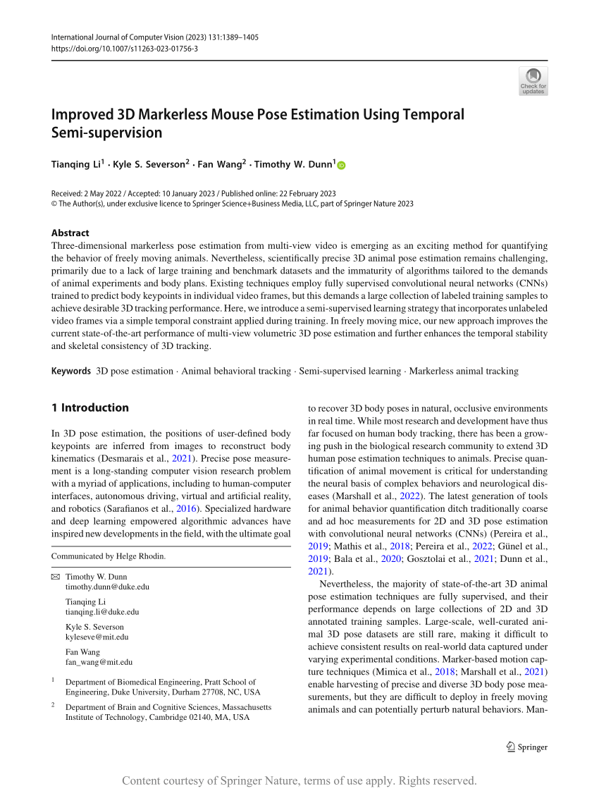 3D mouse pose from single-view video and a new dataset