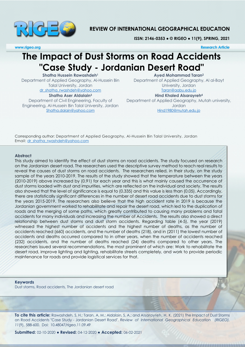 short case study on road accidents