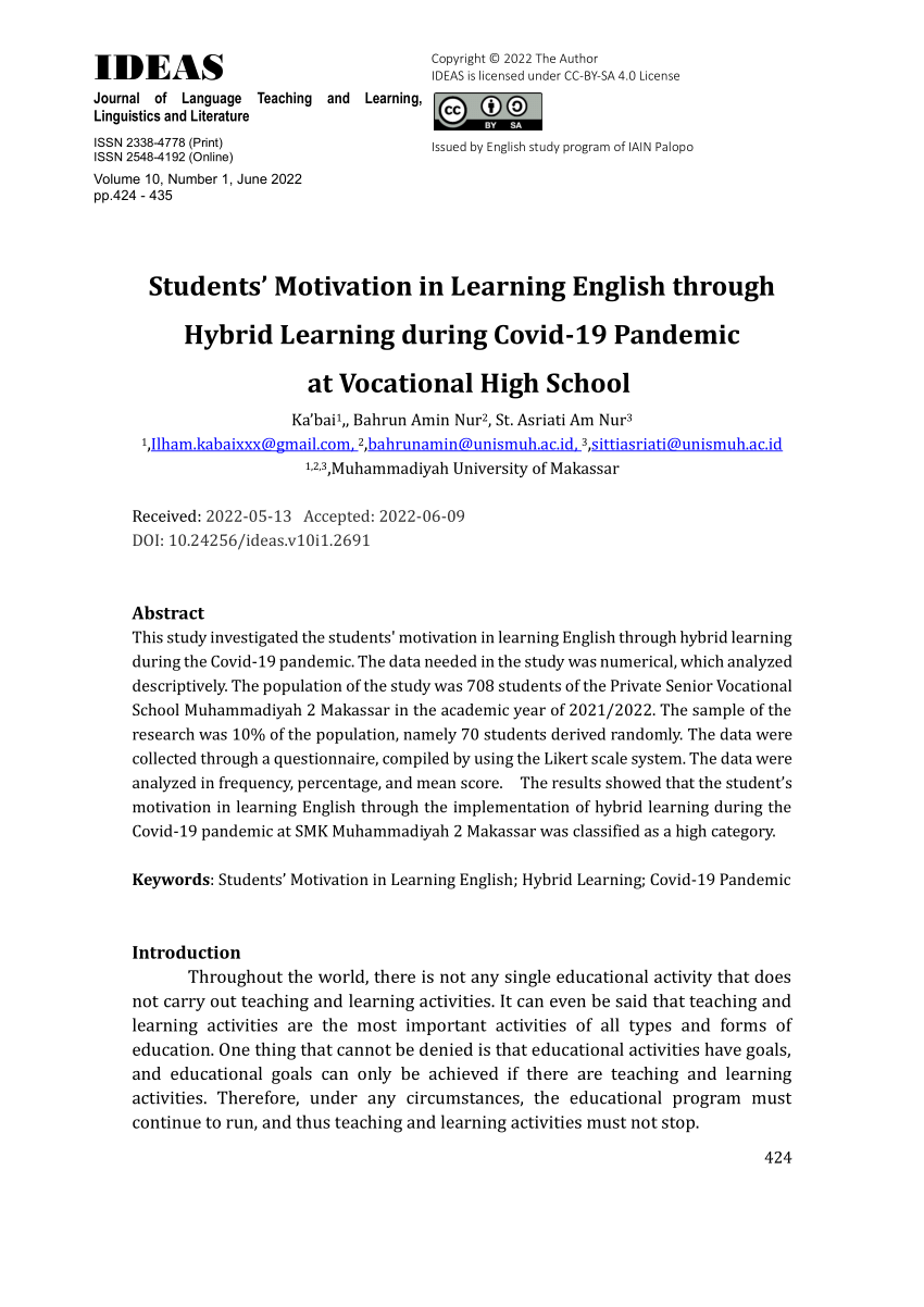 thesis about motivation in learning english