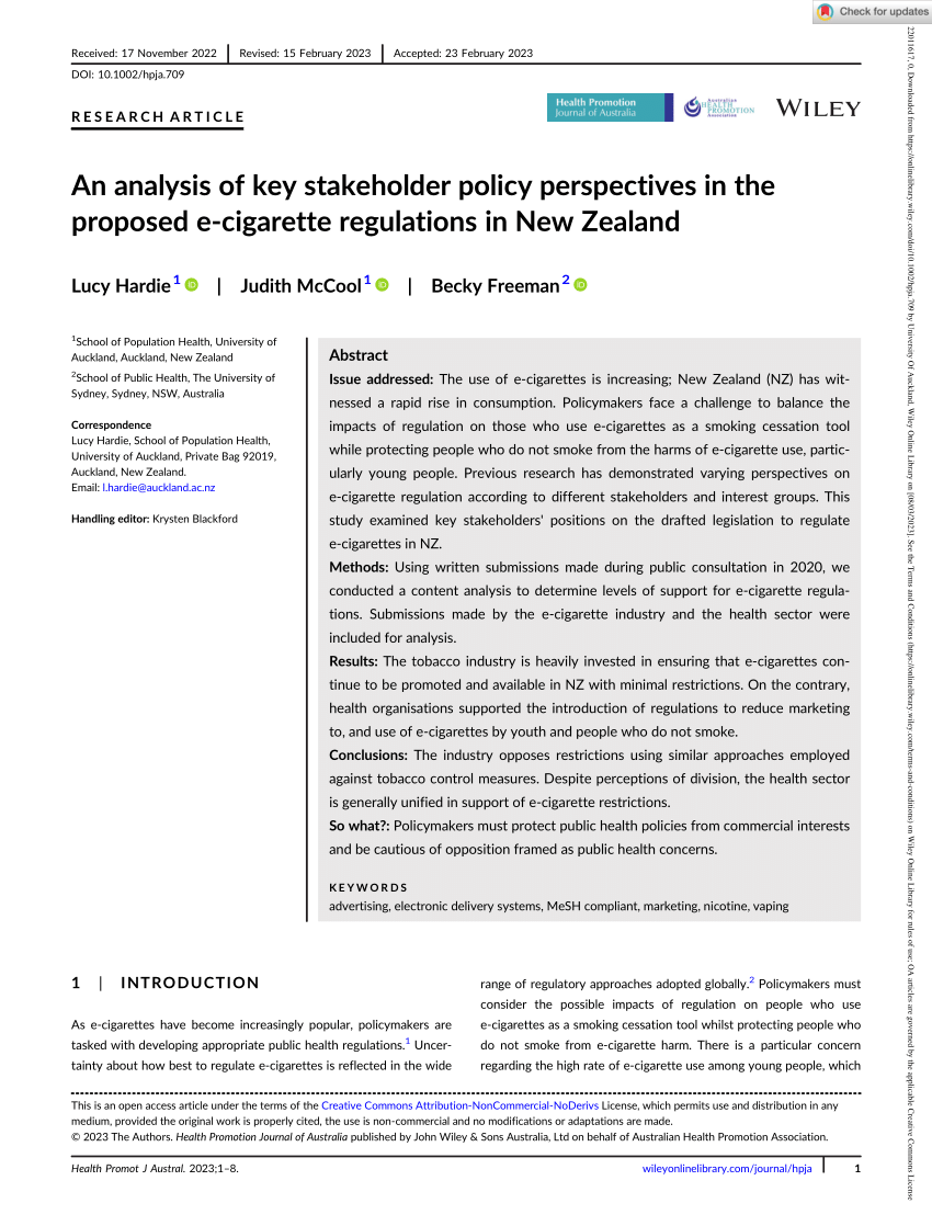 PDF An analysis of key stakeholder policy perspectives in the