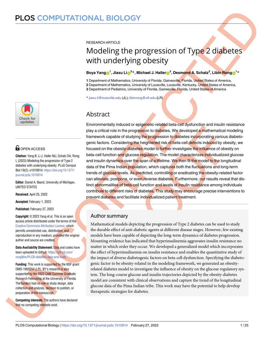 A data-driven computational model for obesity-driven diabetes