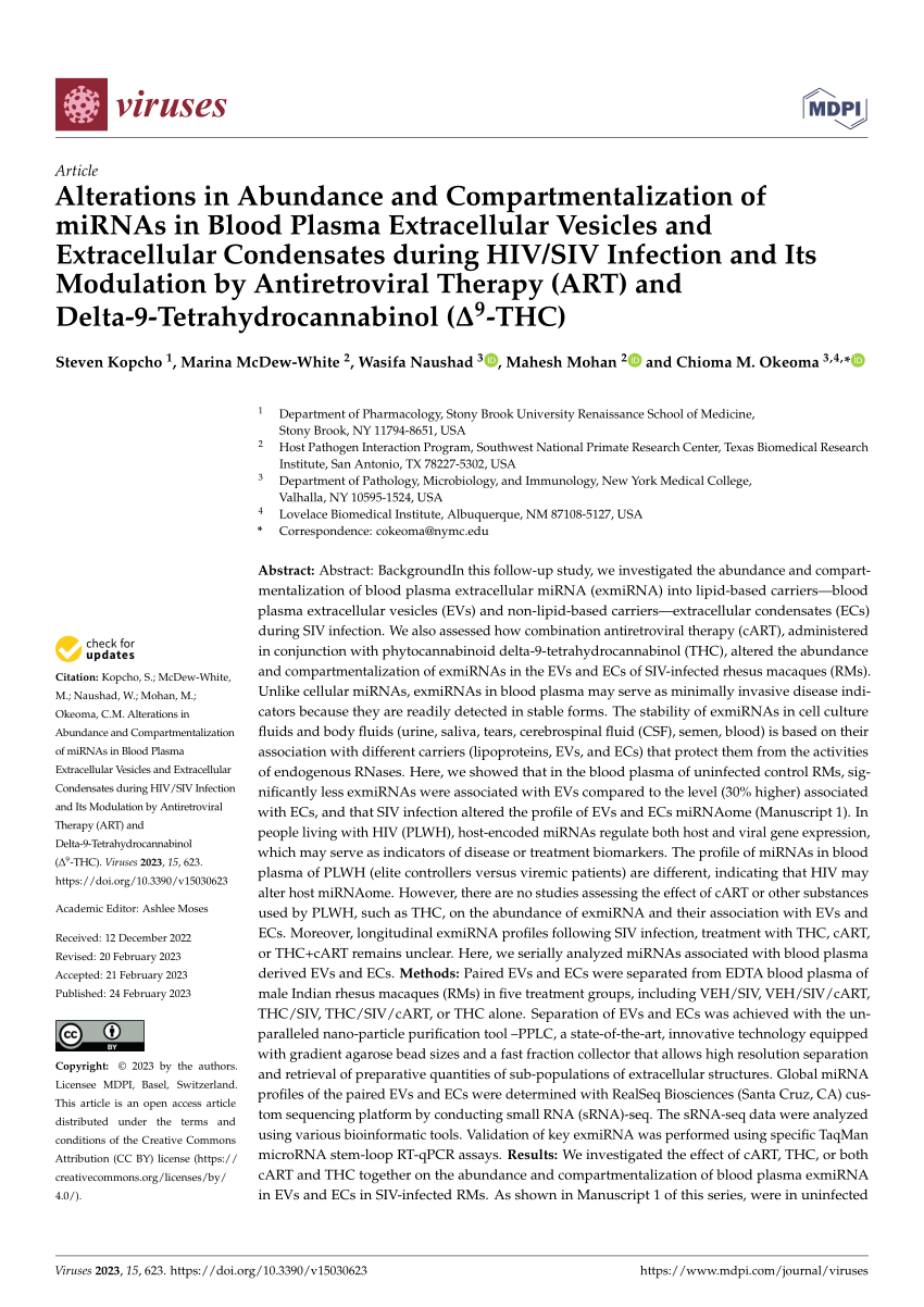 PDF) Alterations in Abundance and Compartmentalization of miRNAs 