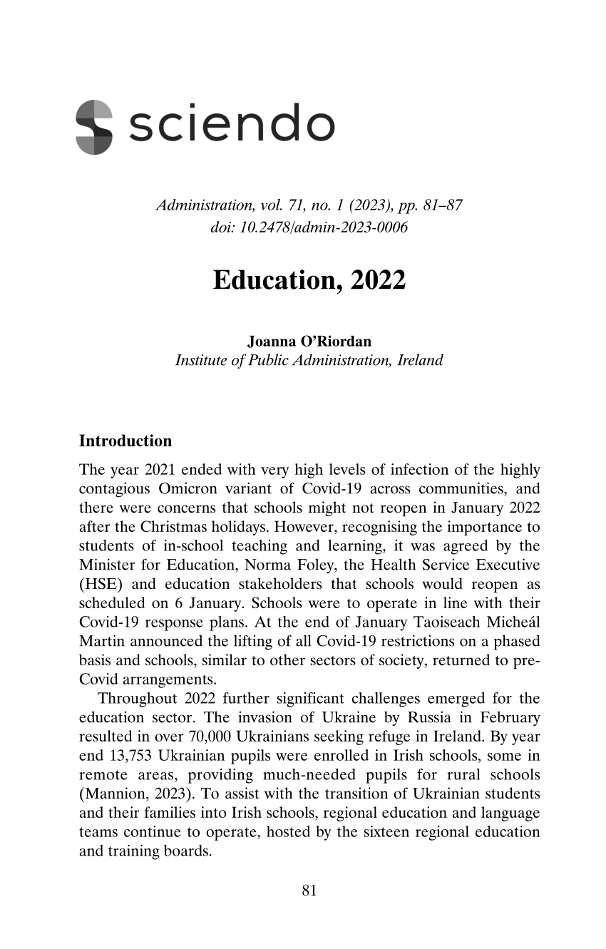 research on education 2022