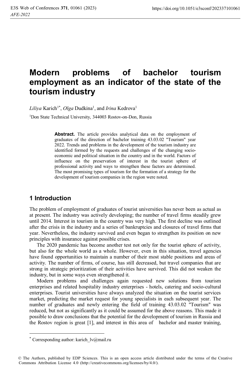 bachelor thesis tourism industry