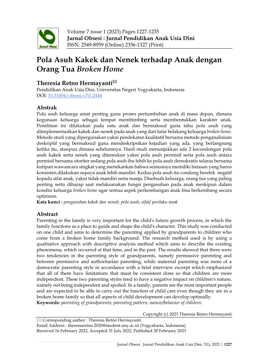 samples of dissertation topic on broken home