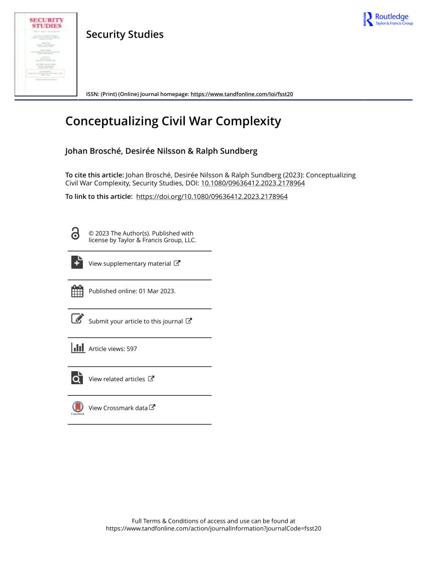 (PDF) Conceptualizing Civil War Complexity