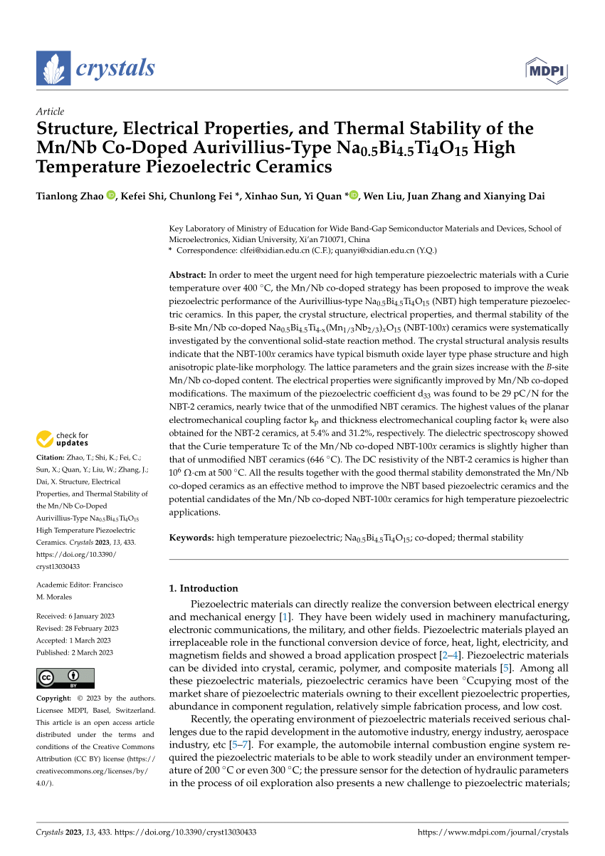 (PDF) Structure, Electrical Properties, and Thermal Stability of the Mn