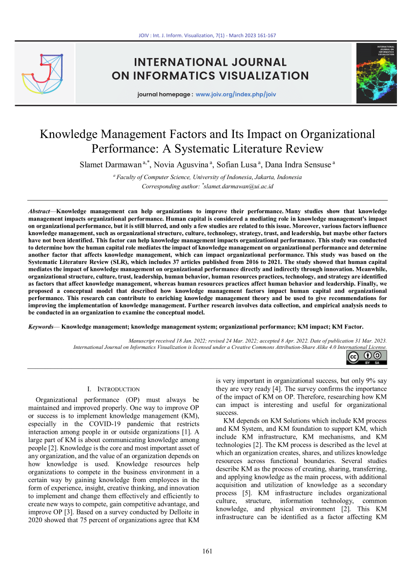 thesis on knowledge management and performance in organizations