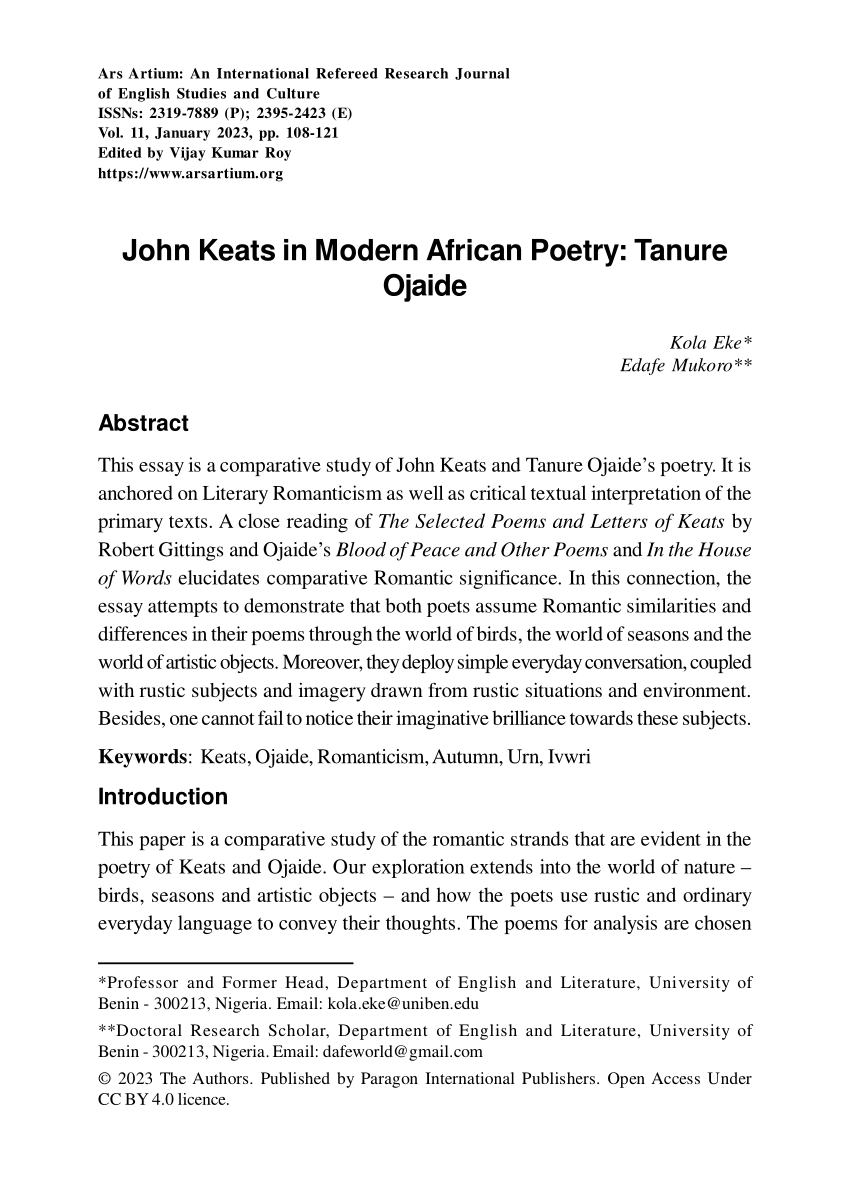 essay on politics in modern african poetry