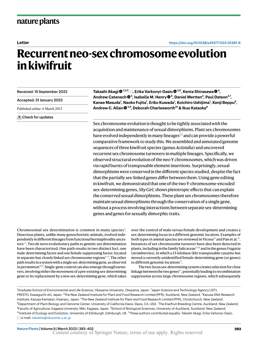 Recurrent Neo Sex Chromosome Evolution In Kiwifruit Request Pdf 7292