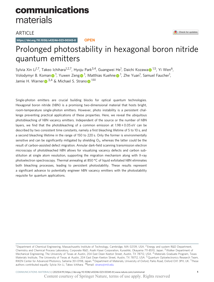 Prolonged photostability in hexagonal boron nitride quantum emitters