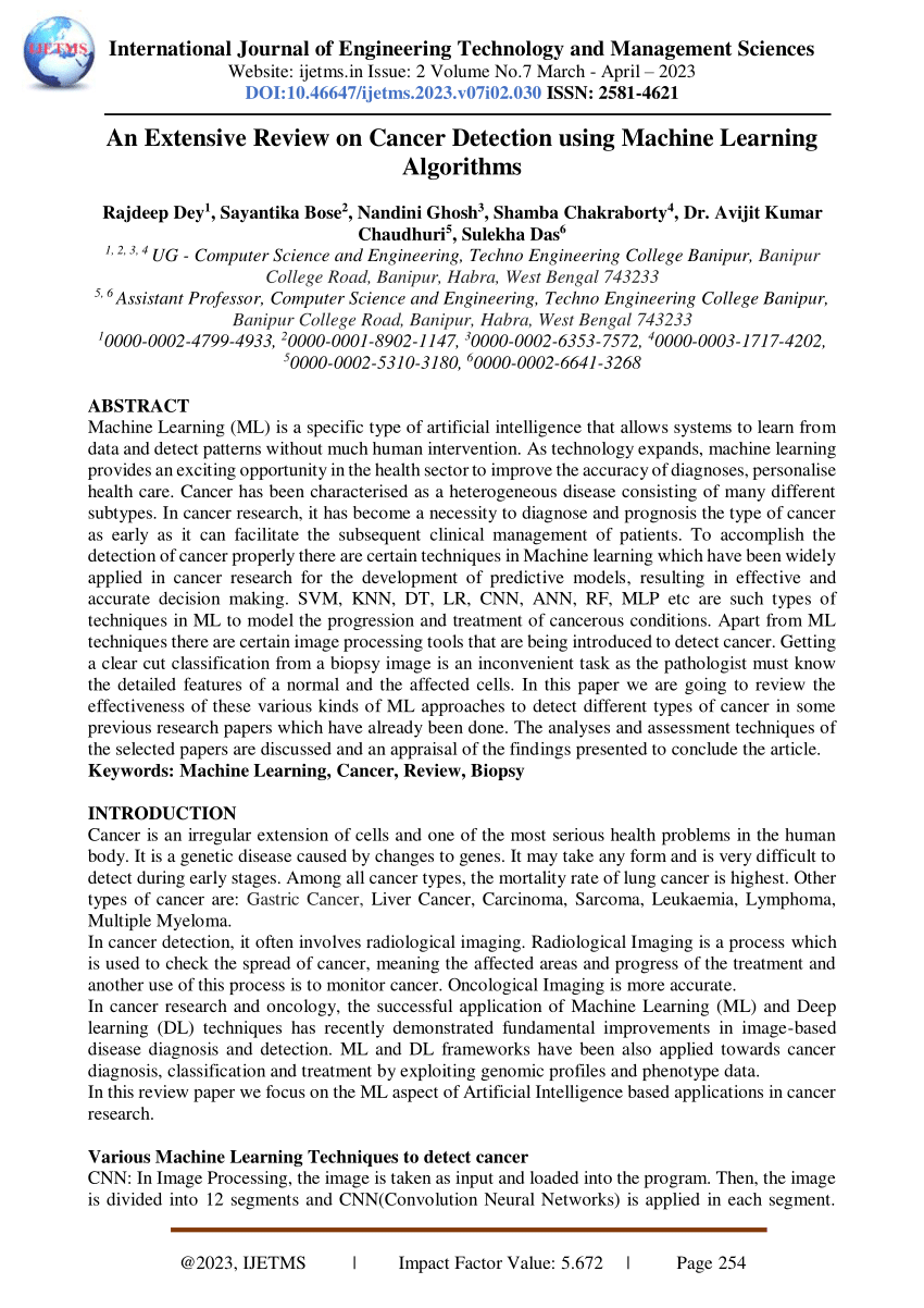 research paper on skin cancer detection using machine learning