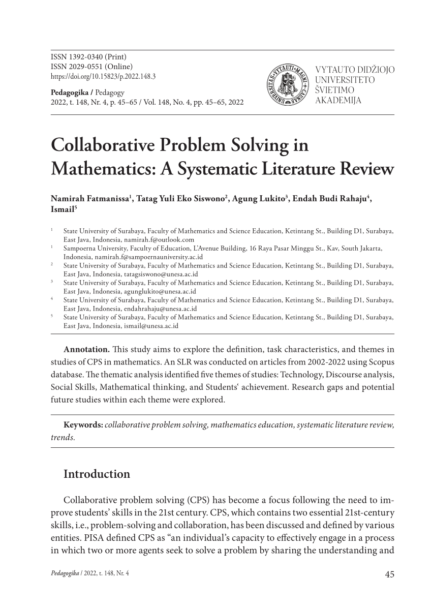 seminar on problem solving in mathematics pdf