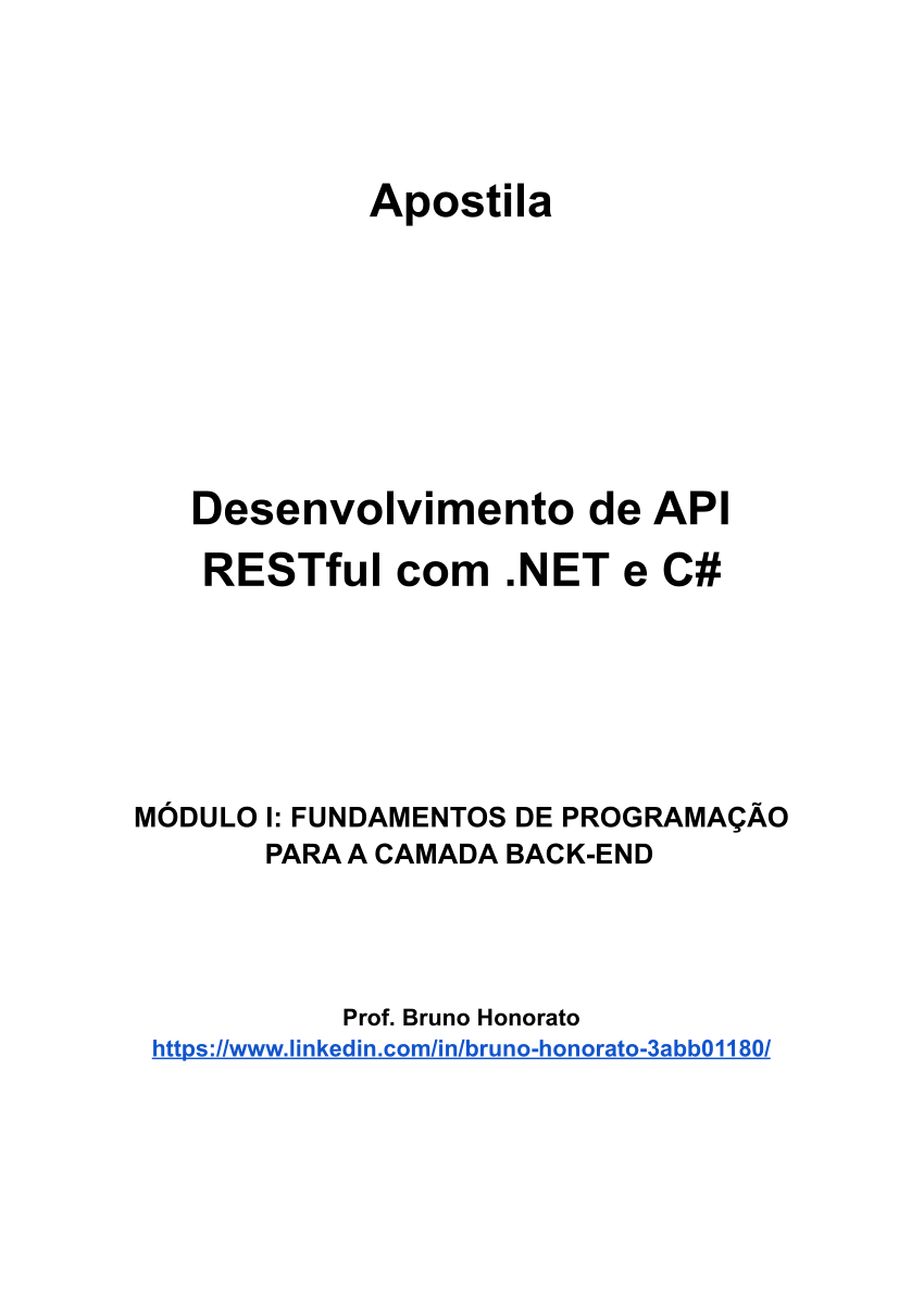 DotNet Framework e Orientação a Objetos 1 - Introdução