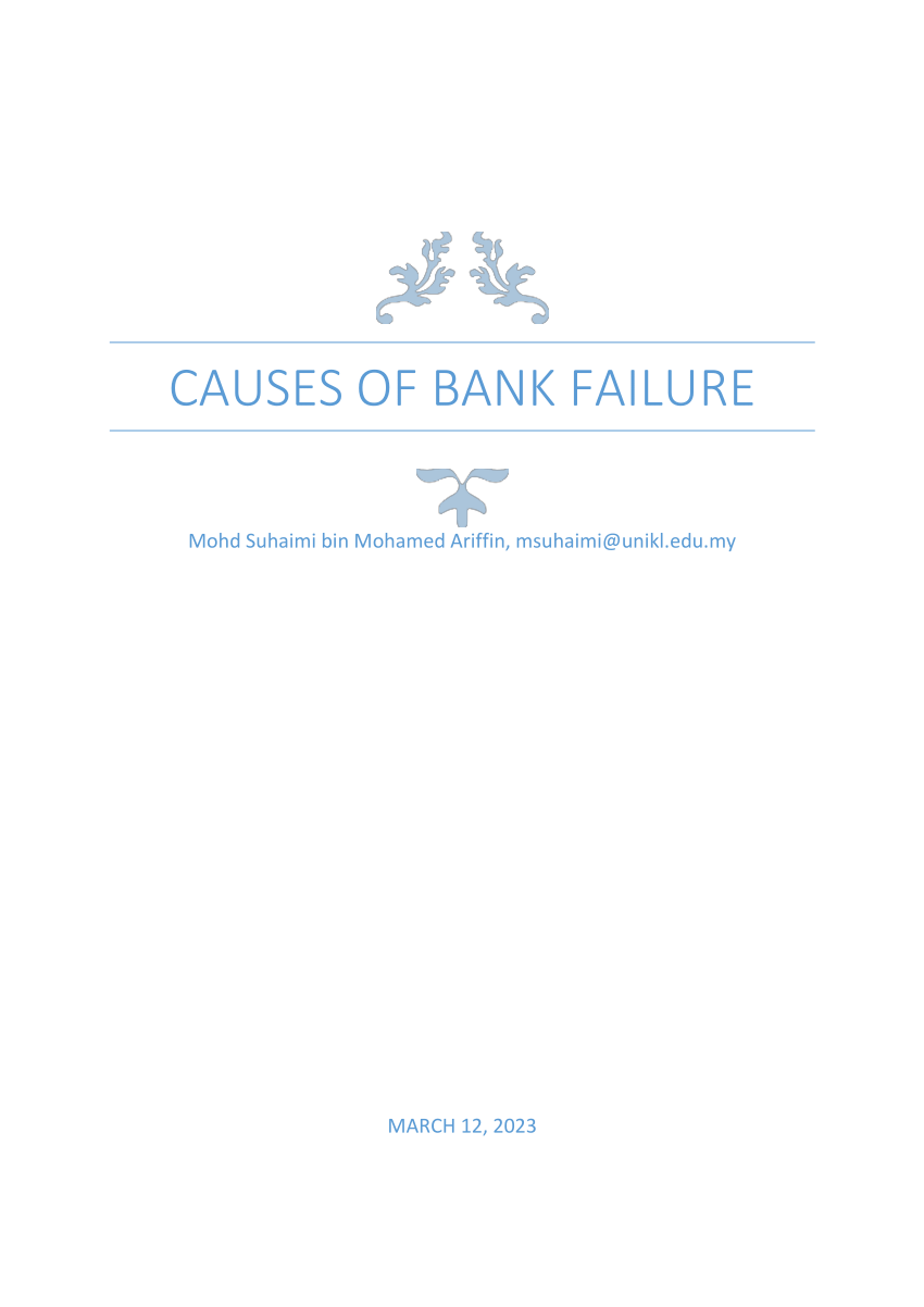 (PDF) CAUSES OF BANK FAILURE
