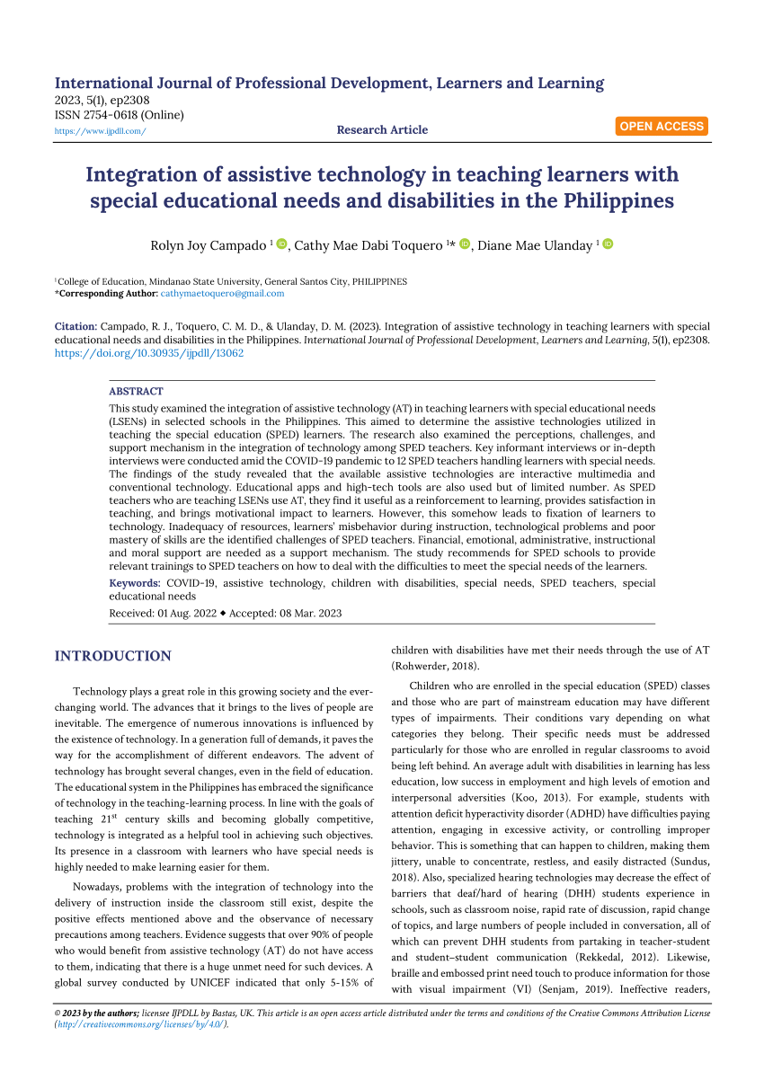 research paper about person with disabilities in the philippines