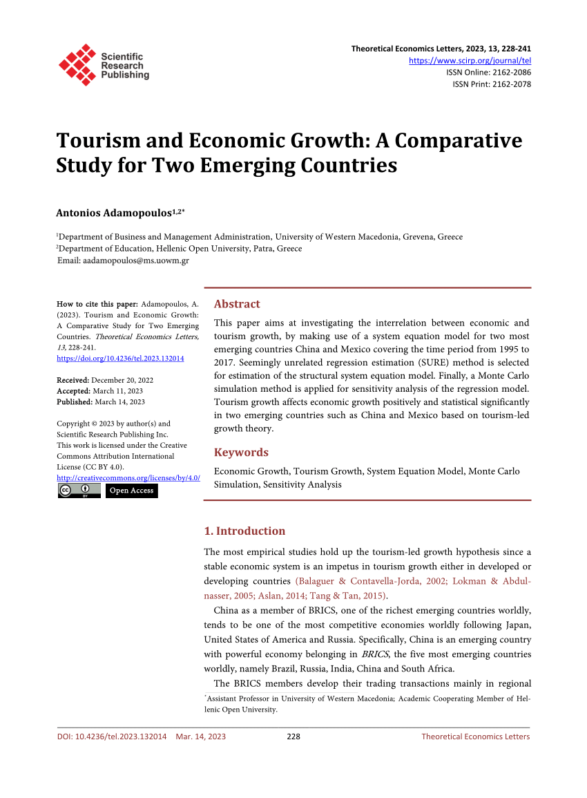 tourism and economic growth thesis