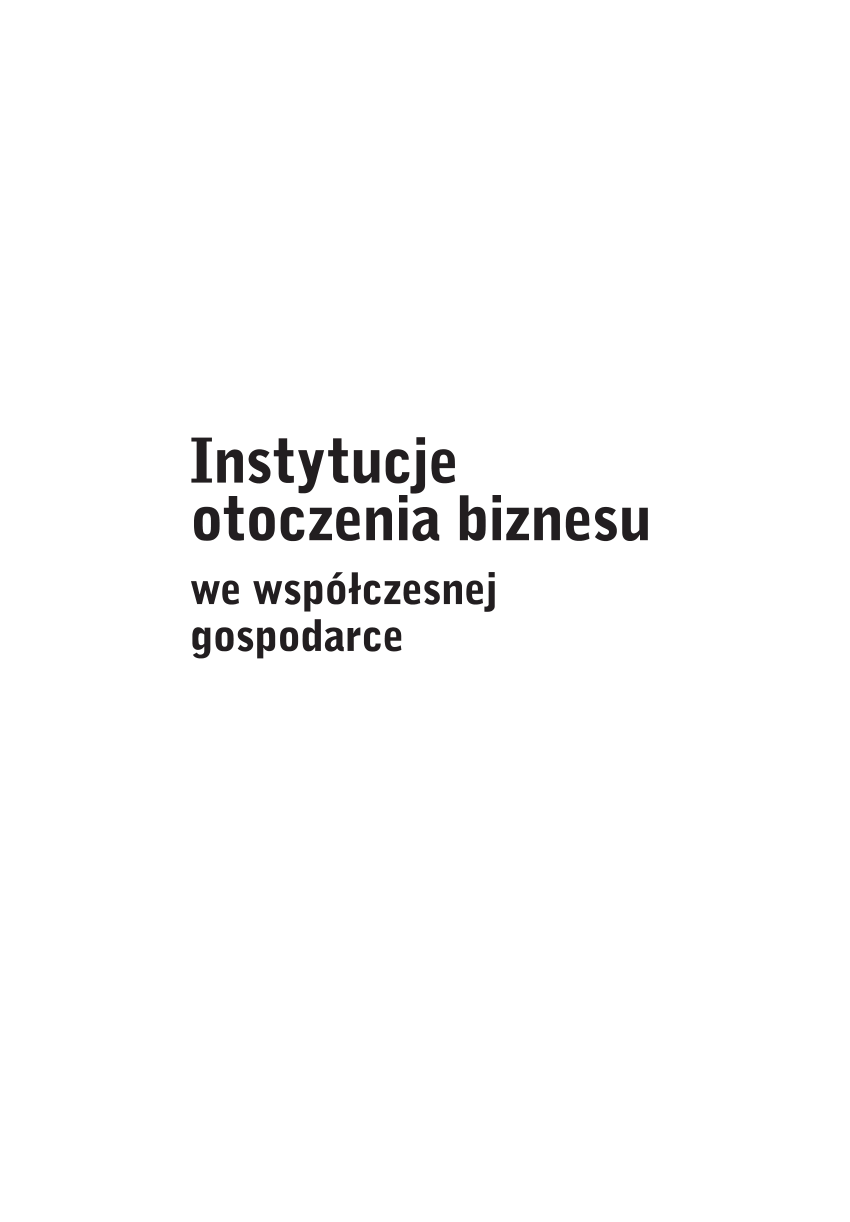 Pdf Instytucje Otoczenia Biznesu We Współczesnej Gospodarce 8174