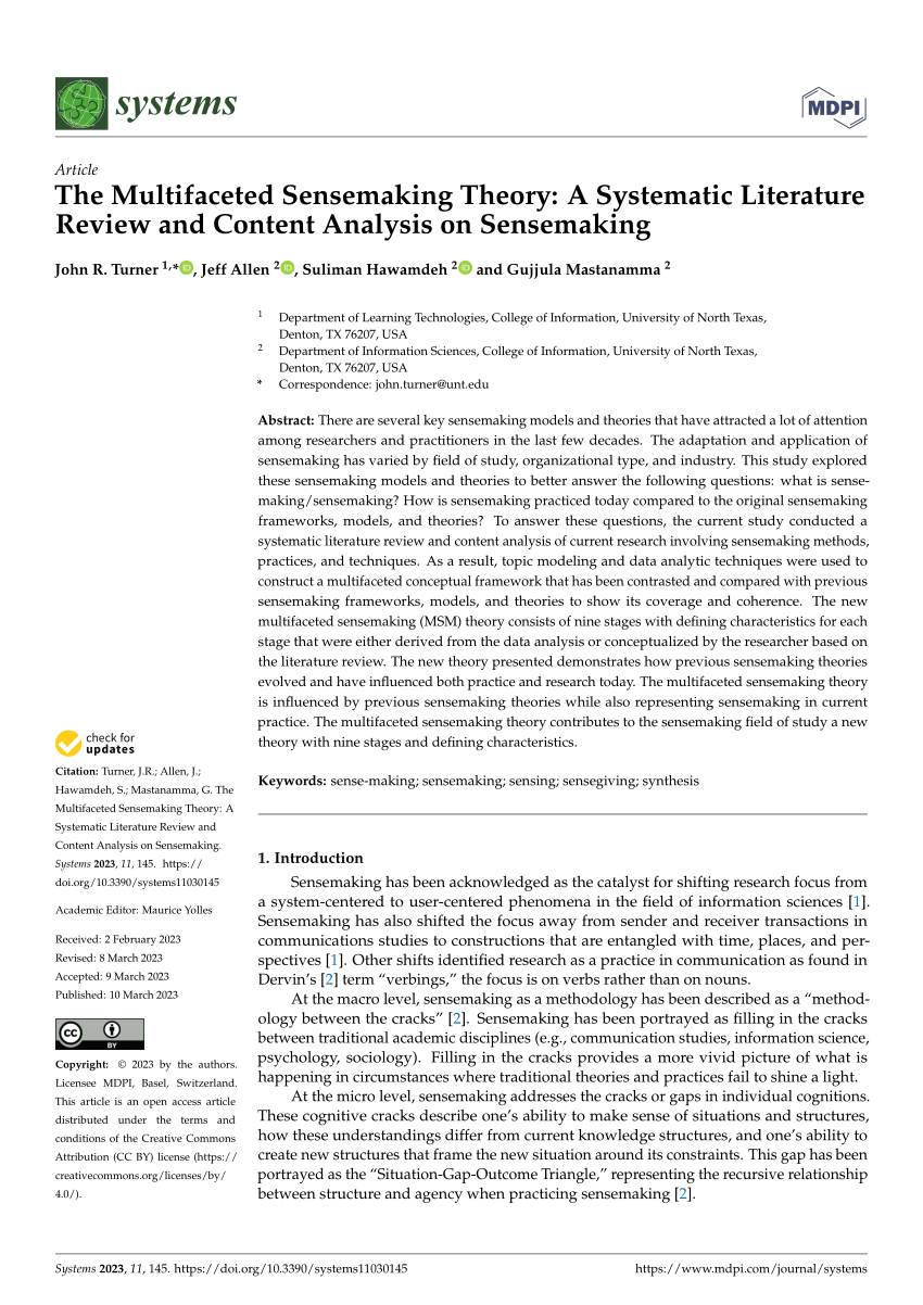 multifaceted approach to literature review