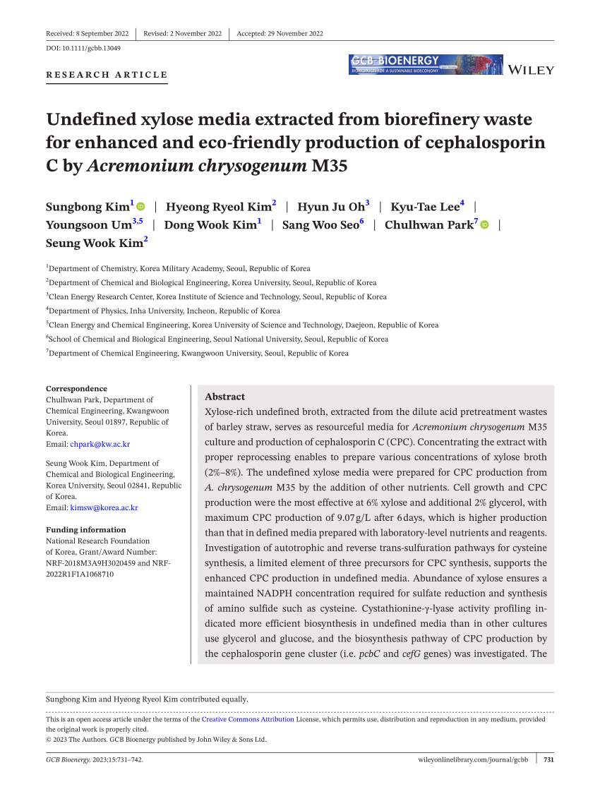 (PDF) Undefined xylose media extracted from biorefinery waste for ...