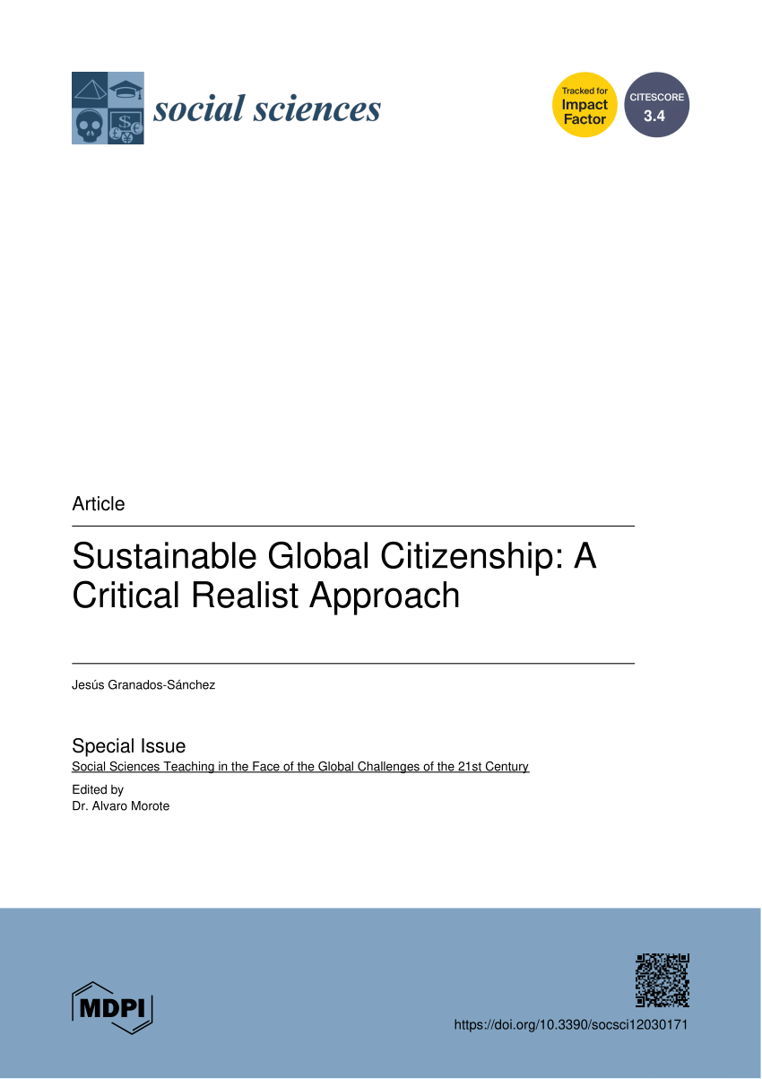(PDF) Sustainable Global Citizenship A Critical Realist Approach