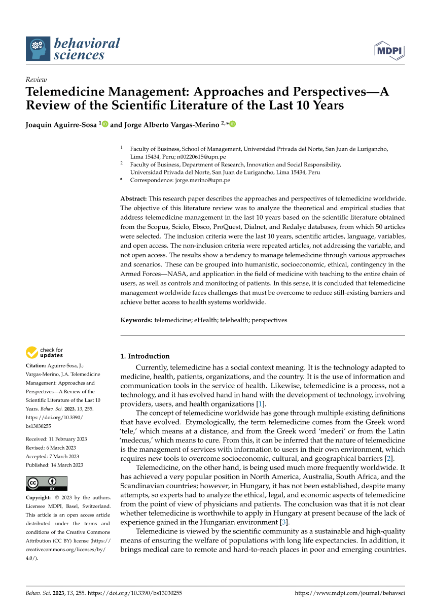 literature review of telemedicine