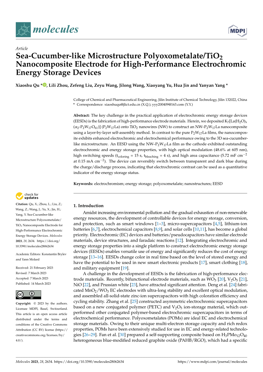 PDF) Sea-Cucumber-like Microstructure Polyoxometalate/TiO2 