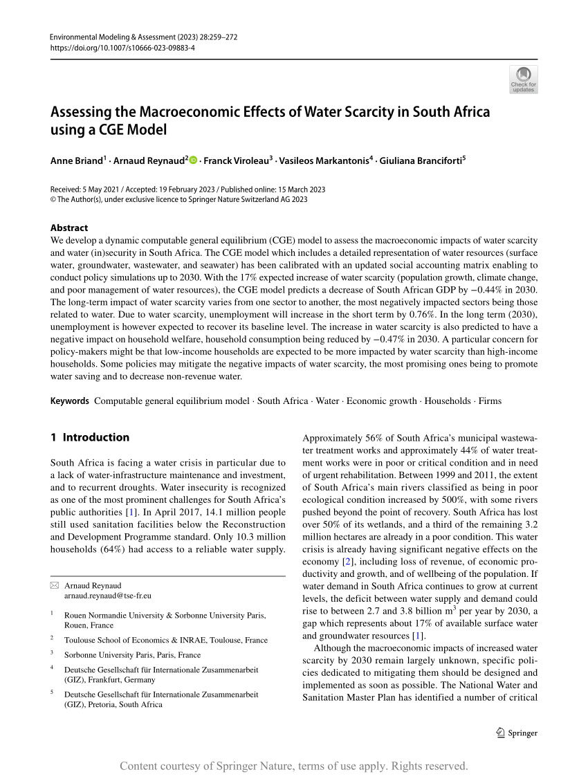 water scarcity in south africa essay