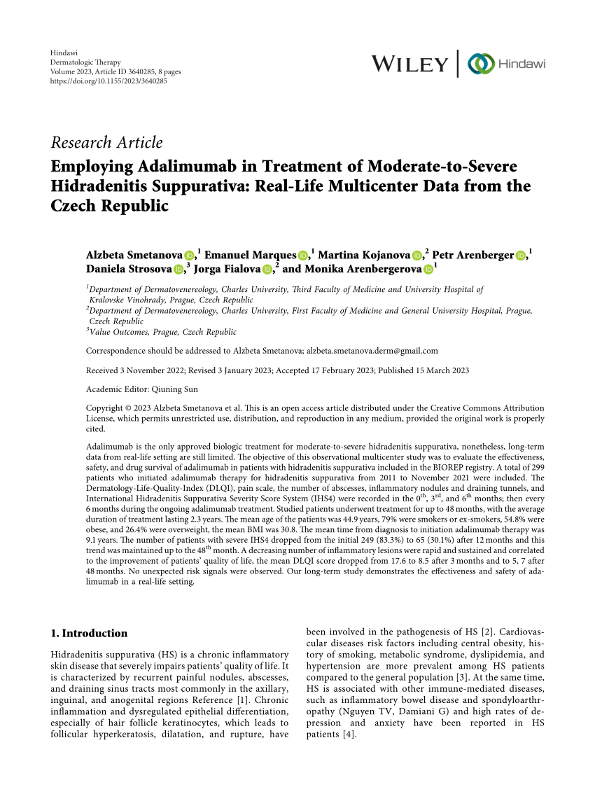 Pdf Employing Adalimumab In Treatment Of Moderate To Severe Hidradenitis Suppurativa Real 