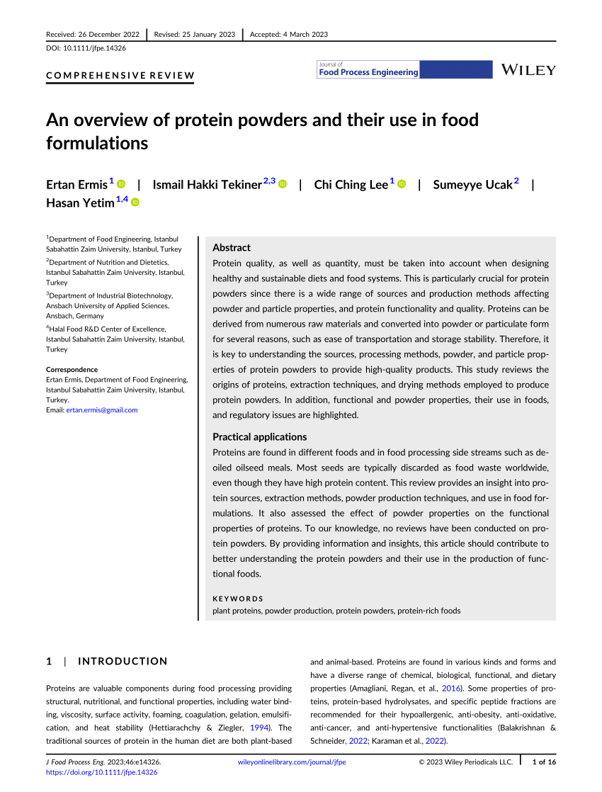 research paper on protein powder