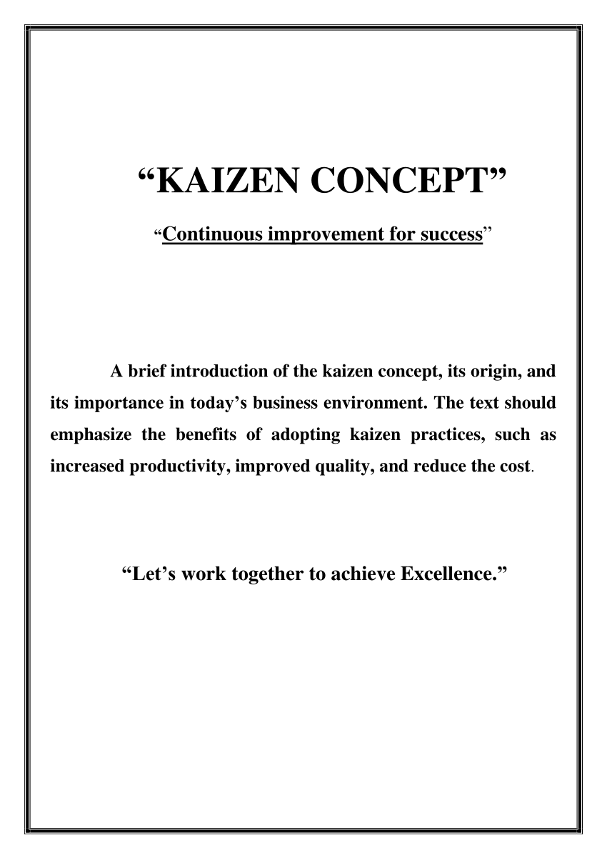 thesis on kaizen pdf