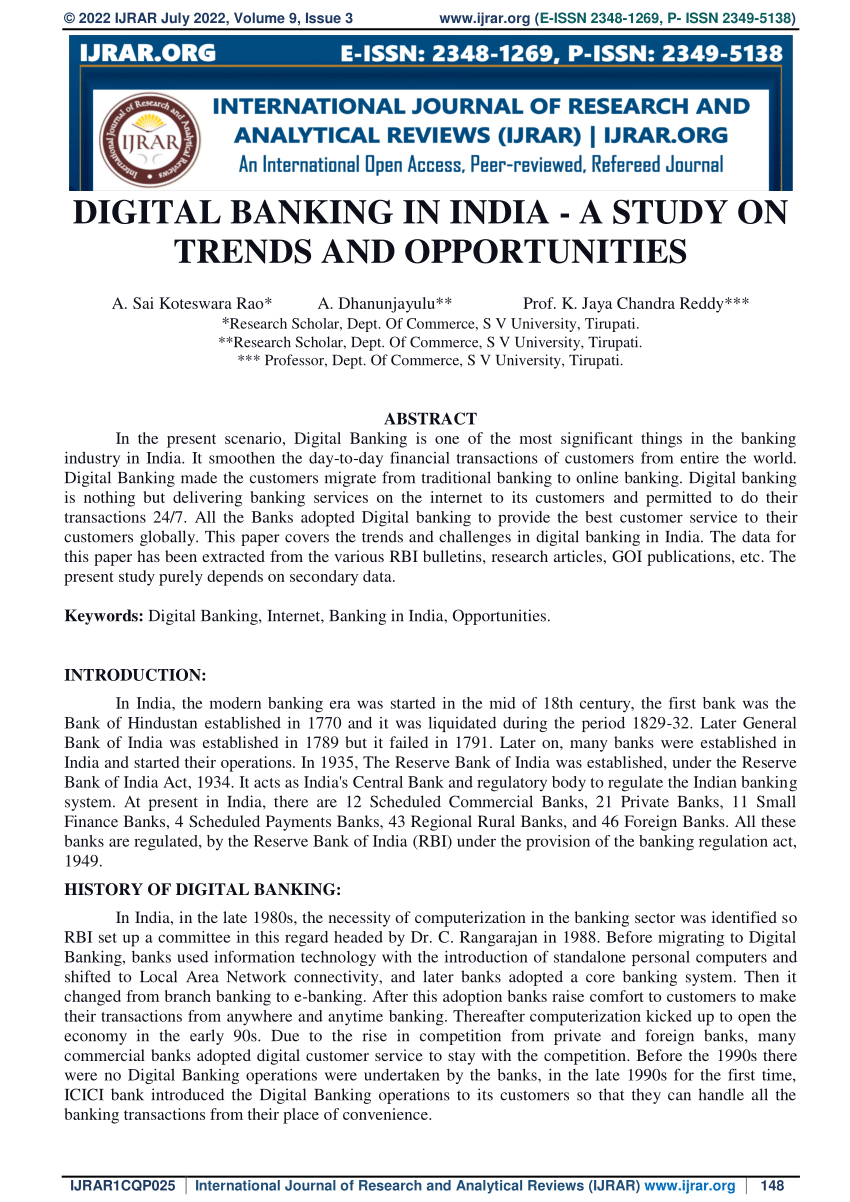 literature review on digital banking in india