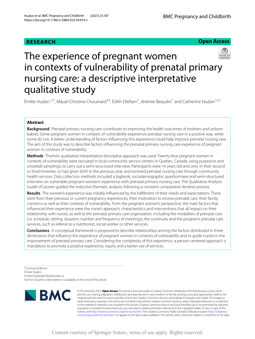 Prenatal primary nursing care experience of pregnant women in contexts