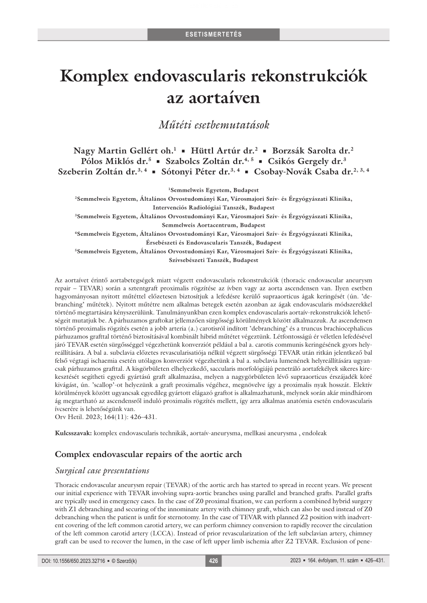 PDF) Complex endovascular repairs of the aortic arch