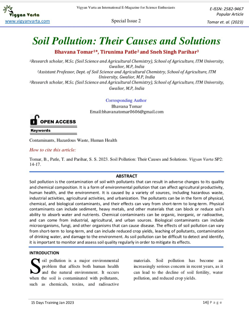 soil pollution research paper pdf