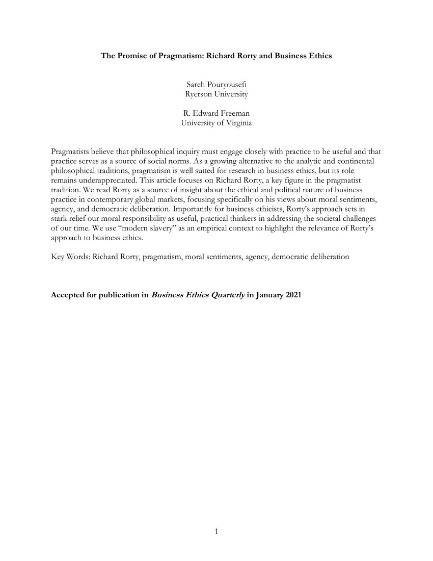 PDF) Pragmatism, Critique, Judgment: Essays for Richard J. Bernstein