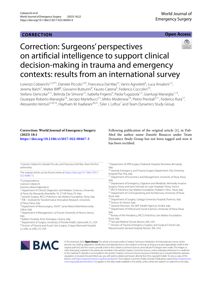 PDF) Correction: Surgeons' perspectives on artificial intelligence 